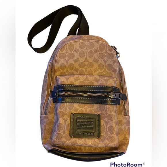 Coach Bags Coach Mens Academy Pack Canvas Leather Brown Logo